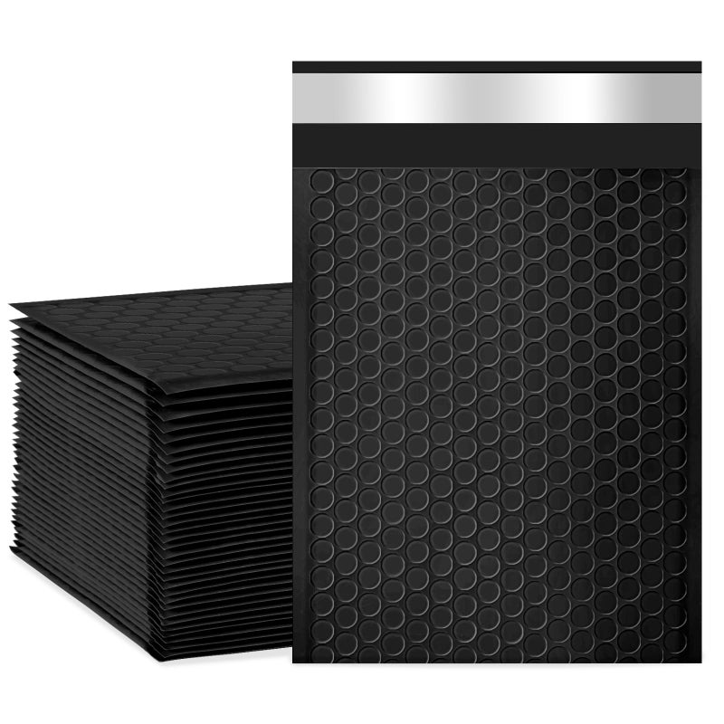 Dasen Bubble Mailers, 8.5x11 Inch Padded Bubble Mailers Pack of 50 Bubble Envelopes Opaque Self Seal Adhesive Waterproof Bags for Shipping and Packaging (Black, 8.5x11-50Pc) - Image 1